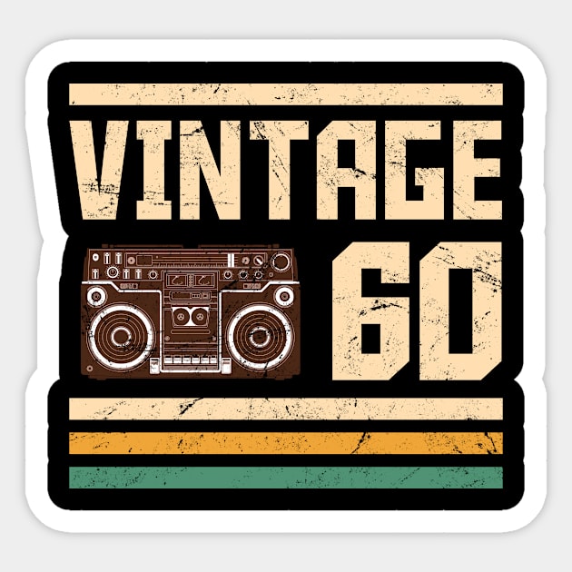 Vintage 1960  62 years old Sticker by hoopoe